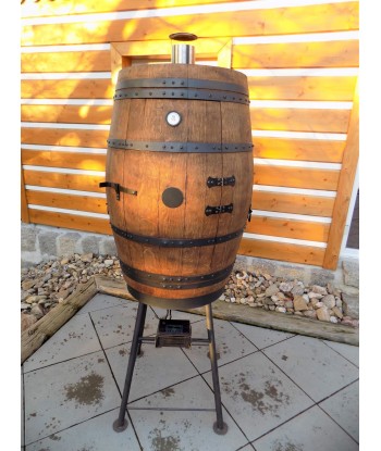 Electric smoker from an oak barrel 225 L | walnut shade