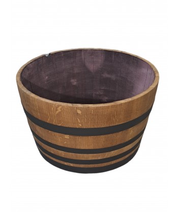 Oak Barrel Wooden Planter | volume 250L | BLACK