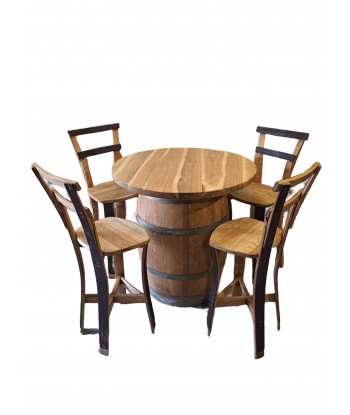 Degustační stůl ze sudu s deskou Ø 100 cm Rustic a 4 židle