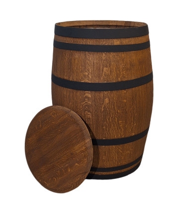 copy of Wooden oak barrel for rainwater 225L | Garden black