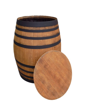 Wooden oak barrel for rainwater 300L | Garden Black