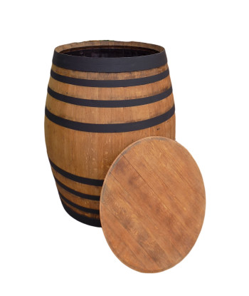 Wooden oak barrel for rainwater 600 L | Garden Black